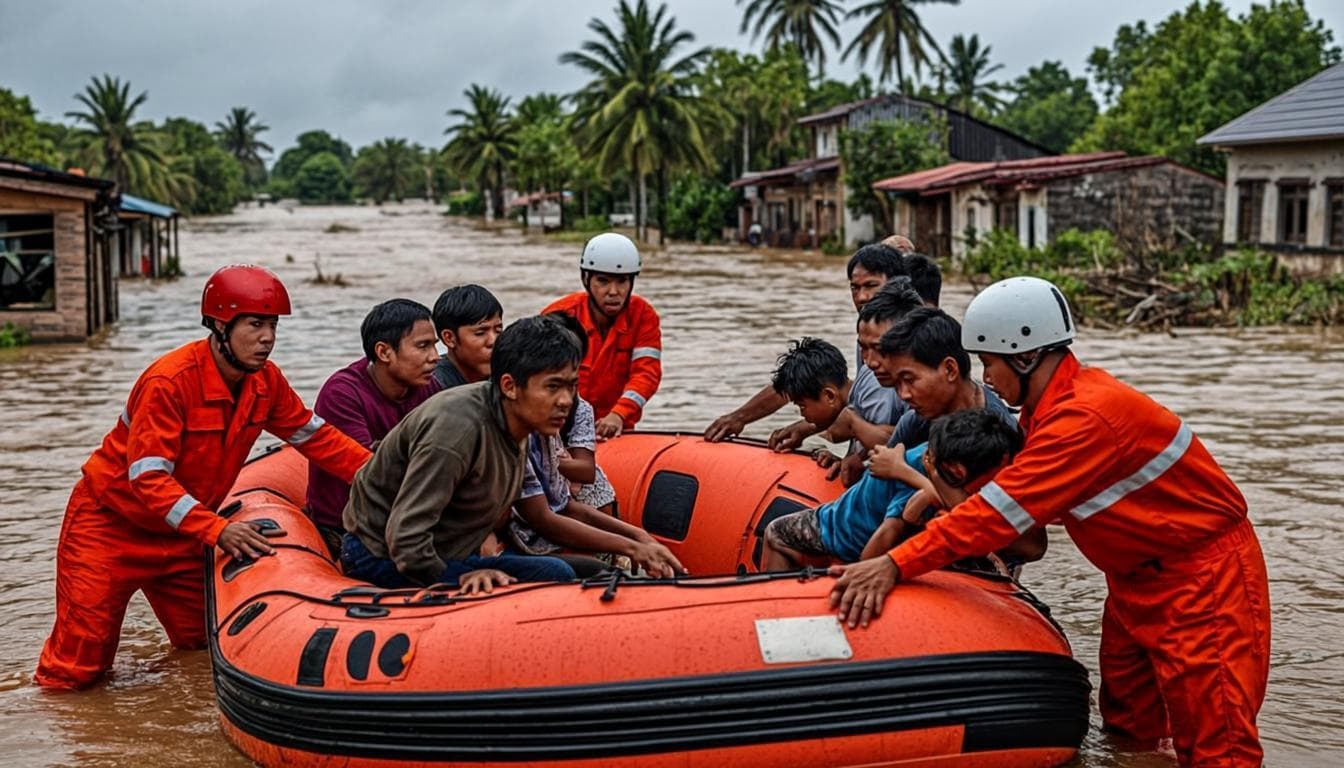 Evakuasi Korban Banjir Bandang Cikampek Selatan